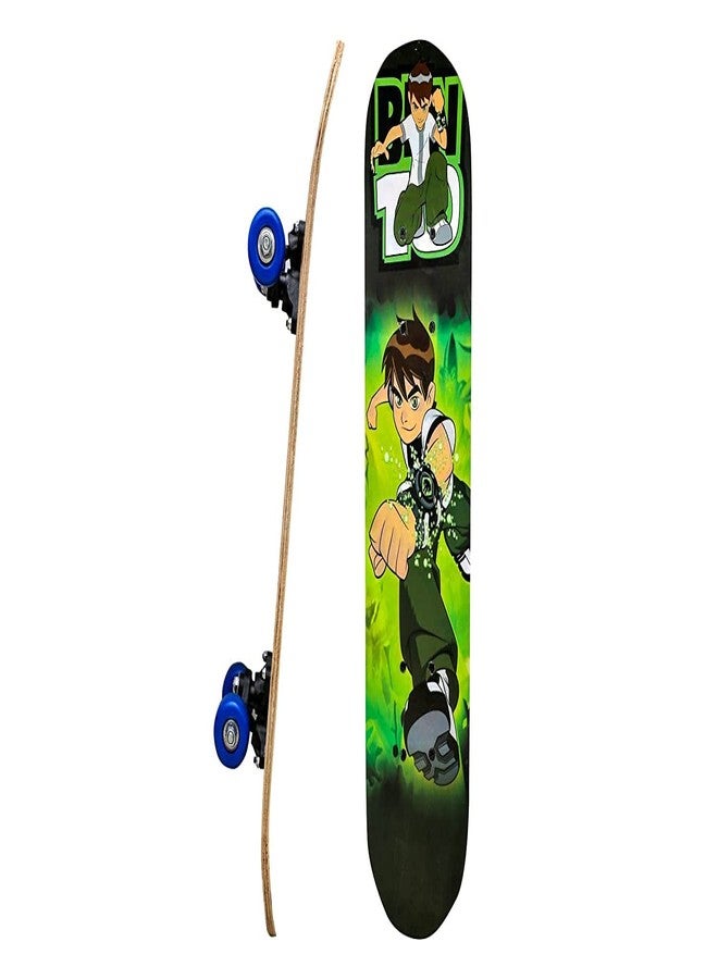 EYESIGN Skateboard 24"x 6" Complete Skateboard, Double Kick Concave Skate Board 9 Layer Plywood Deck Standard Skateboards for Kids Boys Girls Beginners Teens Adult- (Ben 10 Print) - Image 1